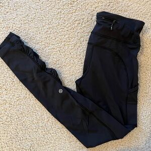 Lululemon Black Leggings with Ruched Bottom